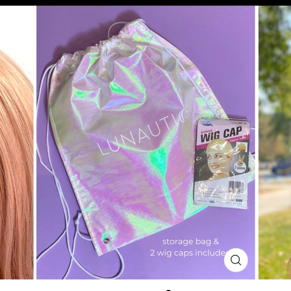 NWT Lunatics Fabulous Hippi Boho Style Rose Gold Wig , Discontinued - Picture 6 of 16